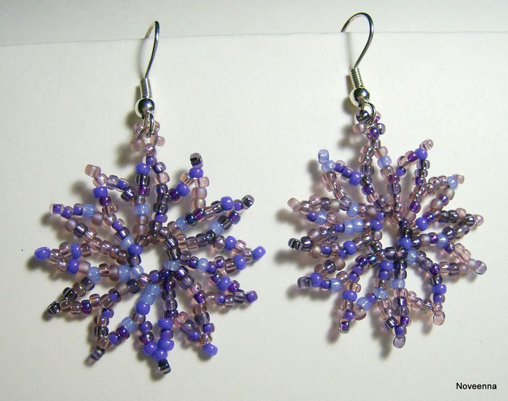 Purple Pansies Flower Earrings